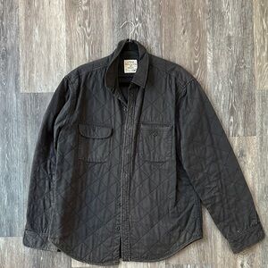 J. Crew Men's Dark Gray Quilted Shirt Jacket